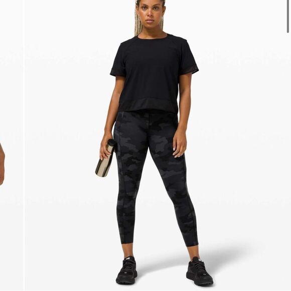 Lululemon Fast and Free Tight 25” Heritage 365 Camo Deep Coal Size 14 - Picture 1 of 15
